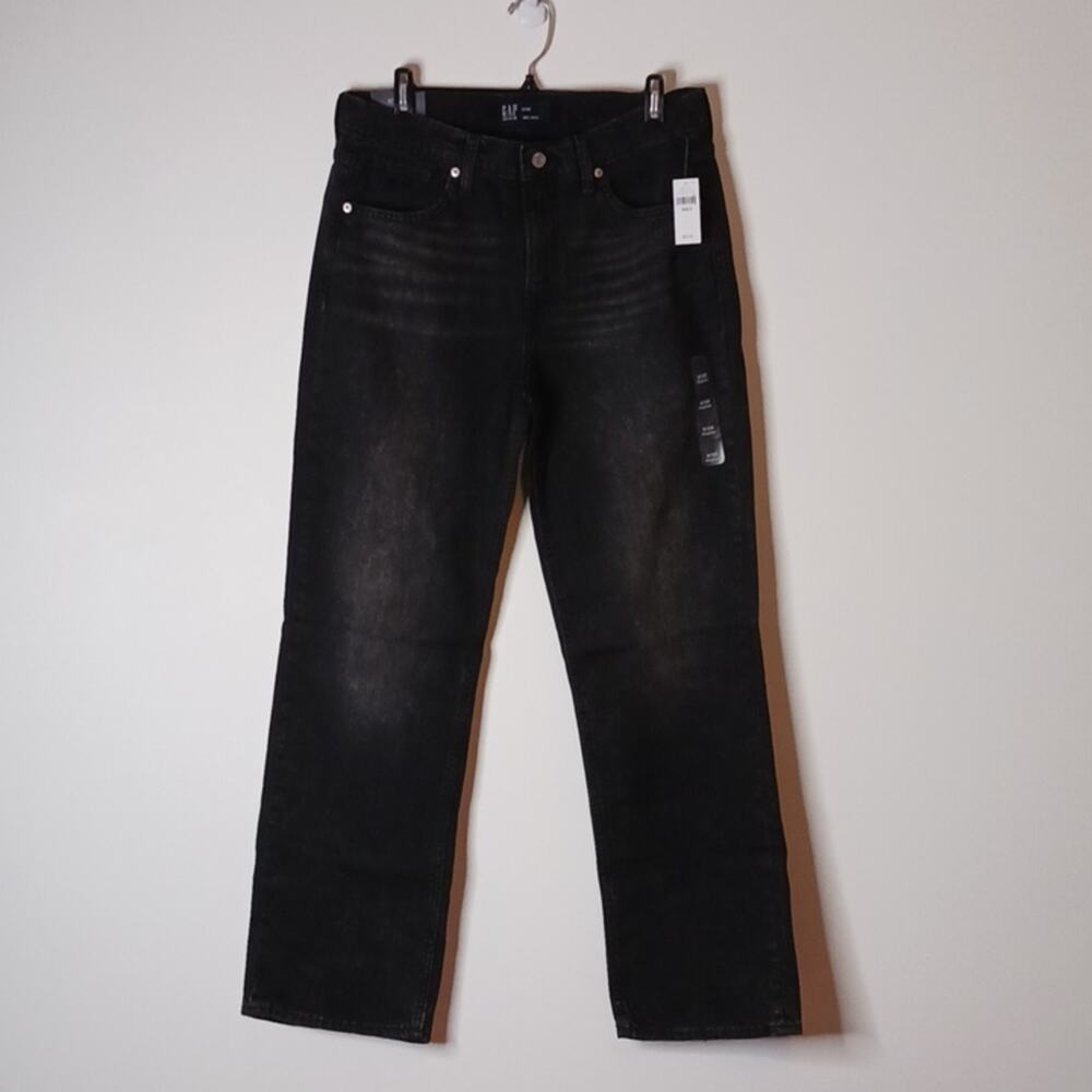GAP Mid Rise Distressed '90s Loose Jeans with Washwell, washed black, NWT
